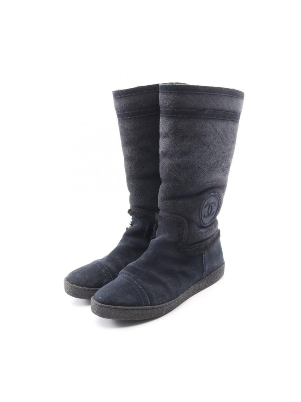 Chanel Boots Quilted Suede